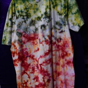 Large Tie-Dye Gradient Red-Blue-Green Shirt