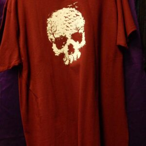 Large Red Skull with Birds T-Shirt