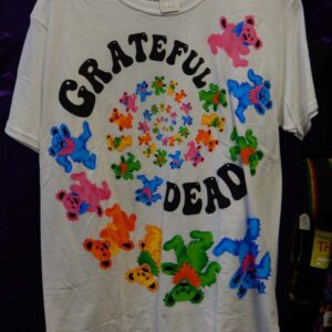 Medium White Grateful Dead Bear Spiral Shirt
