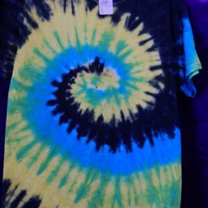 Small Blue-Yellow Spiral Tie Dye Shirt